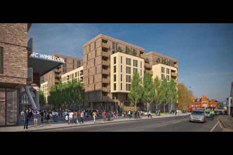 AFC Wimbledon Galliard Homes proposal to redevelop greyhound stadium_stadium and flats from Plough Lane